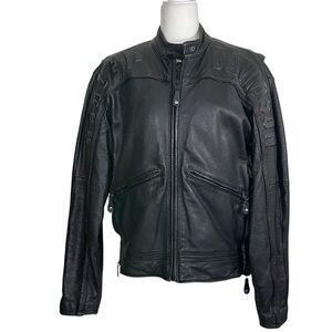 Vintage Harley Davidson Black Leather Riding Jacket
